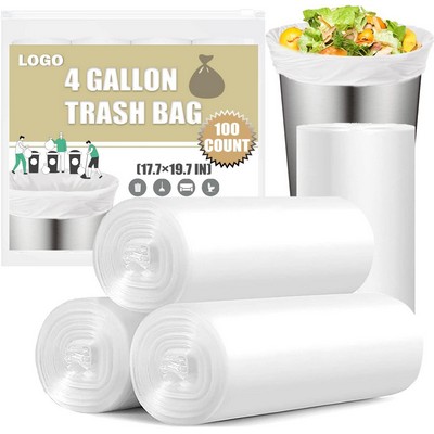 Custom 15L Unscented Mini Disposable White Plastic Garbage Bags