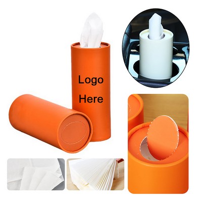 Custom Solid Color Car Cup Holder Round Tissue Tube