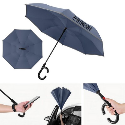 Automatic Reverse Umbrella w/ Hands Free C Handle