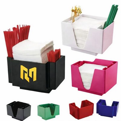 3 Compartments Plastic Restaurantware Counter-Top Napkin Bar Holder Caddy