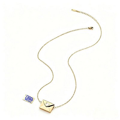 Envelope Locket Necklace with Engraving