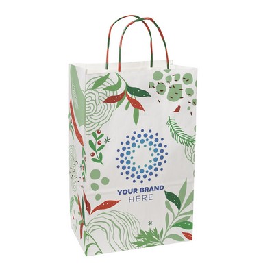 Abstract Leaves Handle Shopper Bag (8.5" x 13.375" x 5")