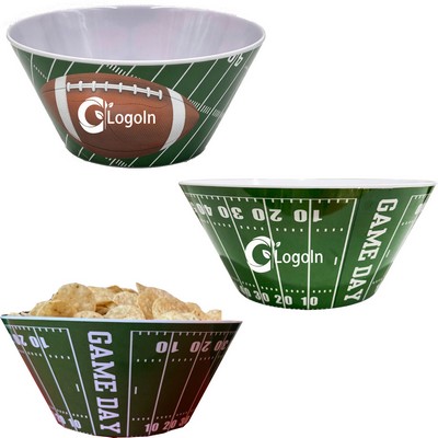 6" Durable Green Football Snack & Serving Bowl Reusable Melamine Dish for Game Day