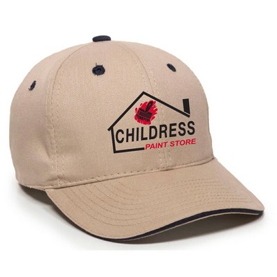 Structured Khaki Beige & Navy Blue Sandwich Cap Rx