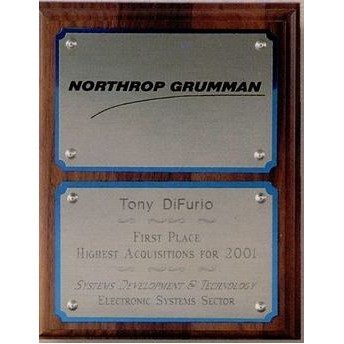 Standard Simulated Walnut Plaque w/ Sublimated & Engraved Imprint (9"x12")