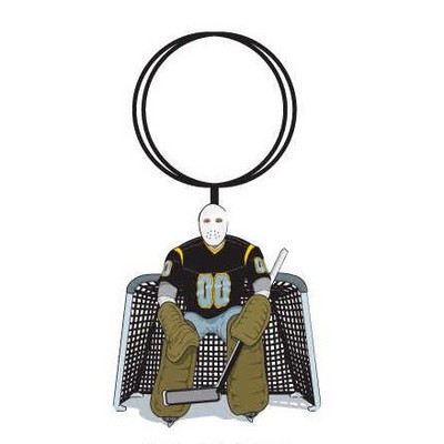 Hockey Goalie Key Chain w/Clear Mirrored Back (12 Square Inch)
