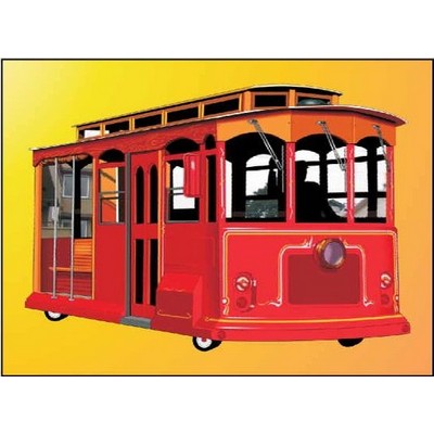 Cable Car Rectangle Badge w/ Bar Pin (2"x3")