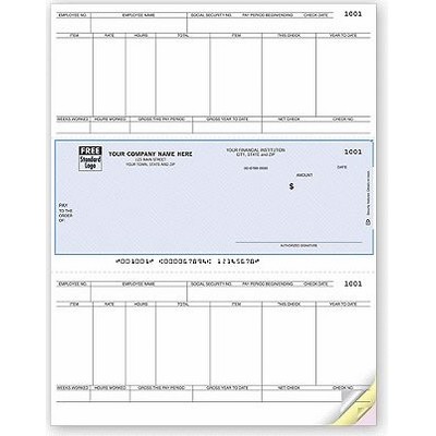 Laser OCR Payroll Checks (1 Part)