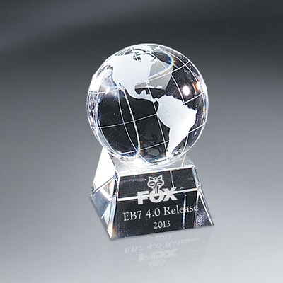 Small Optic Crystal Globe on Base