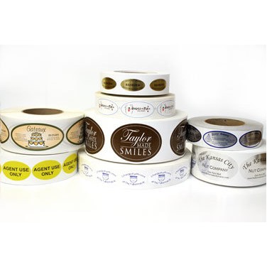 4-Color Process Oval Labels On A Roll (2 1/8"x3 3/8")