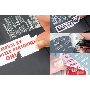 White Destructible Vinyl & Void Polyester Rectangle Label (2 1/2"x3")