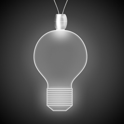 24" White Light Bulb Light-Up Pendant Necklace(Pad Print)
