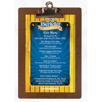 Metal Clip Board with Single Panel Menu Cover (5 1/2"x8 1/2" Insert)