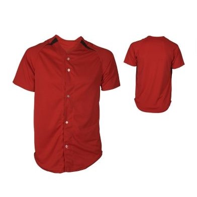 Adult Cool Mesh Pro-Style Full Button Baseball Jersey Shirt w/Contrast Front Insert