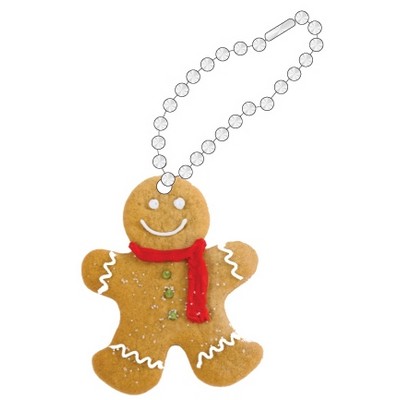 Gingerbread Man Promotional Key Chain w/ Black Back (2 Square Inch)