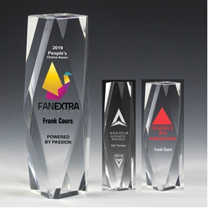 Laser Engraved Flat Top Obelisk Award (2"x 8"x 2")