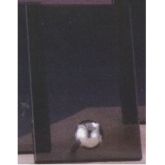 Silver Baseball Smoked Glass Award w/Silver Plastic Plaque Mounts (6"x8.5")