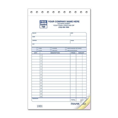 Sales Slip Forms - Large (2 Part)