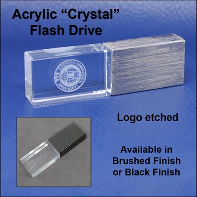 Acrylic "Crystal" Flash Drive - Brushed - 128 MB Memory