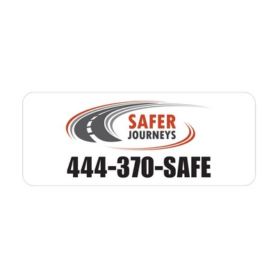 Rectangle Sticker | Round Corners | 1" x 2 1/2"| White Static | Static Back | Screen