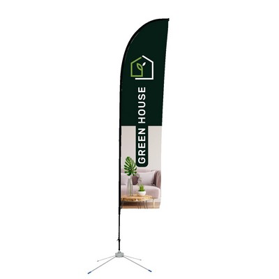 9' Blade Shape Feather Flag - 2 Side Imprint