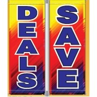 16 Oz. Vinyl Pole Banner Set - Deals Save (3'x8')