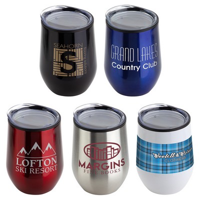 Onyx 12 oz Stainless Steel/Polypropylene Wine Goblet