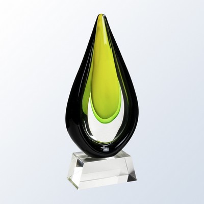 Goldfinch Art Glass Award 13 1/2"H