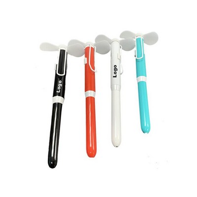 Unique Design 2" 1 Handheld Mini Fan With Ballpoint Pen