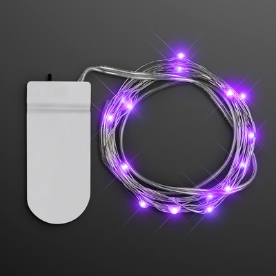 Purple Fairy String Lights for Crafting, 20 LEDs, 80" - BLANK