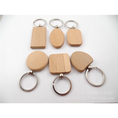 Wood Numbered Tag Keychain with Different Imprints