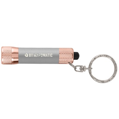 Chroma Softy Rose Gold Metallic - LED Flashlight with Keyring - Laser