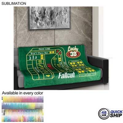 48 Hr Quick Ship-Plush and Cozy Mink Flannel Fleece Blanket, Sublimated Edge to Edge 1 Side 50"x60"
