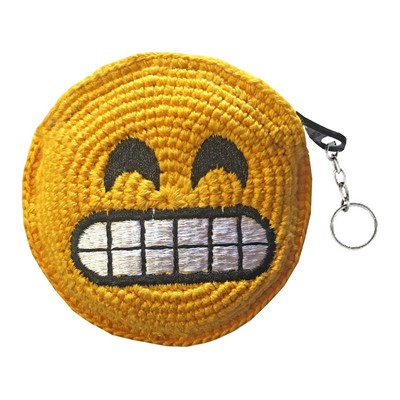 Crocheted Emoji Coin Purse keychain