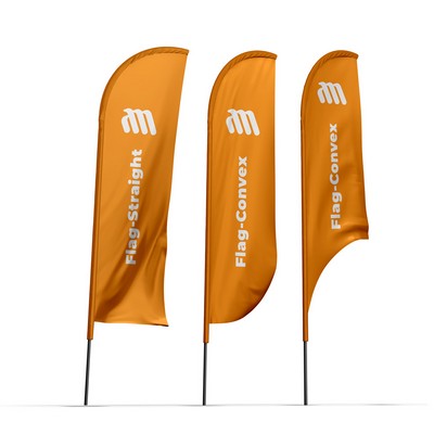 9' Advertising Flag with Ground Spike or Cross Base DOUBLE SIDE