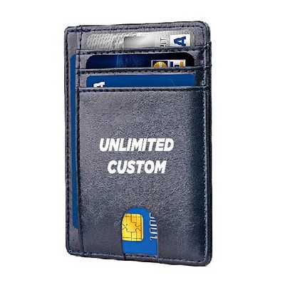 Compact PU Leather Rfid-Blocking Wallet And Credit Card Holder