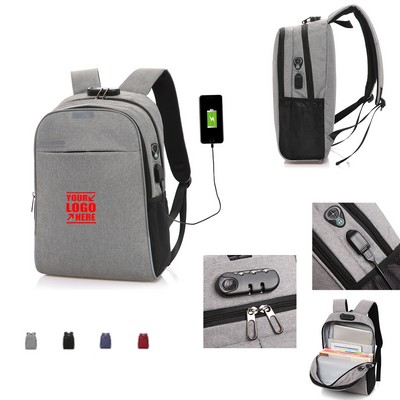 Anti Theft Laptop Backpack w/Charging Port