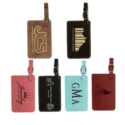 Laser Engraved Vegan Leather Luggage Tags