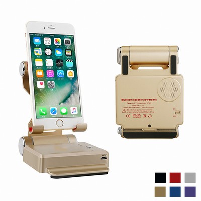 Multi-Function Power Bank with Wireless Speaker and Phone Stand