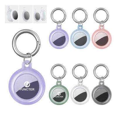 Circular Key Tag Tracker Cover Key Ring Case Access Card Sleeve Anti-Lost Protector Holder