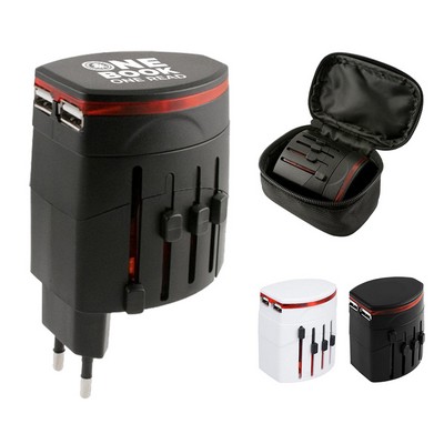 Universal Travel Power Adapter with Zipper Pouch