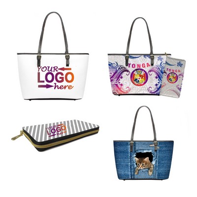 Leather Purse Tote Bag Set