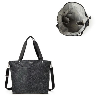 Baggallini Large Carryall Tote Bag - Midnight Blossom Black