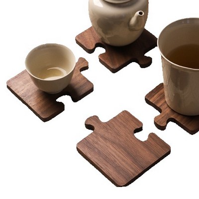 Black Walnut Wooden Puzzle Coaster 3.9"*0.31"