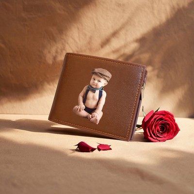 Custom PU Leather Bi-Fold Photo Wallet