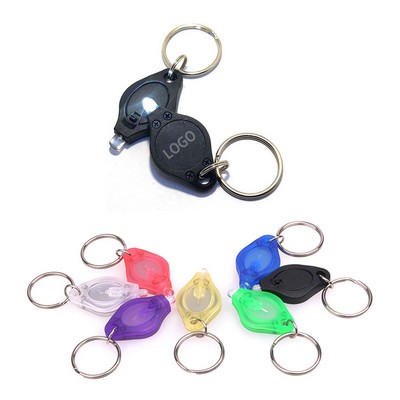 Mini Keychain LED Flashlight with Built In Battery