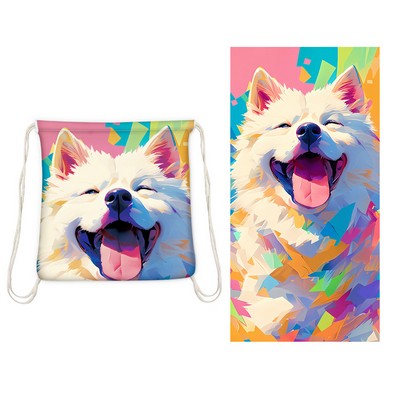 2" 1 Drawstring Beach Towel Backpack 55 x 28"