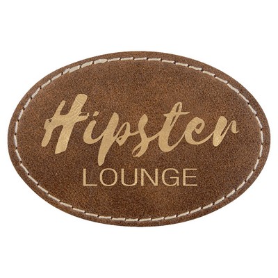 Oval Leatherette Patch with Adhesive