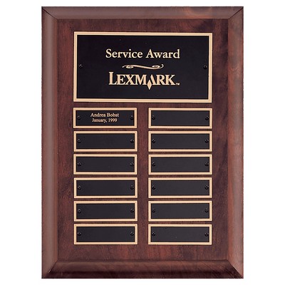 Cherry Finish Perpetual Plaque w/12 Perpetual Plates