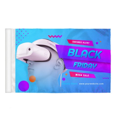 8" x 12" Digital Printed Antenna Flags with Clip - wPoly 1 Ply